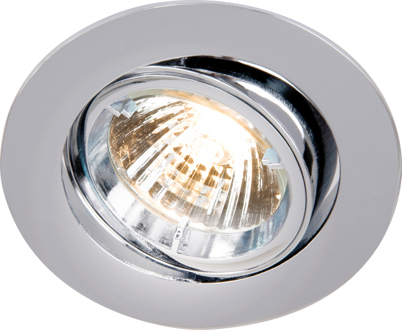 IP20 230V GU10 Chrome Recessed Tilt Twist & Lock Downlight