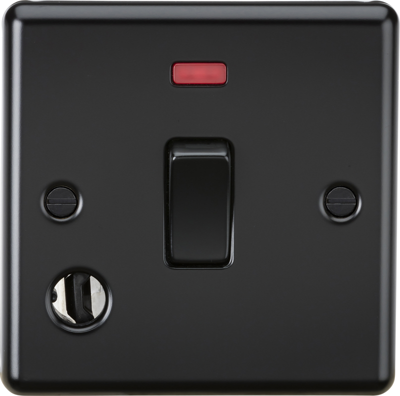 20A 1G DP Switch with Neon & Flex Outlet - Matt Black