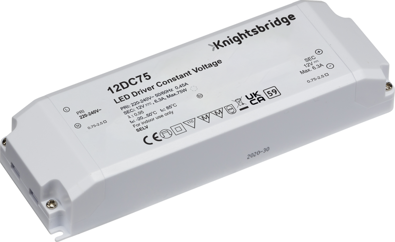 IP20 12V 75W DC LED Driver - Constant Voltage