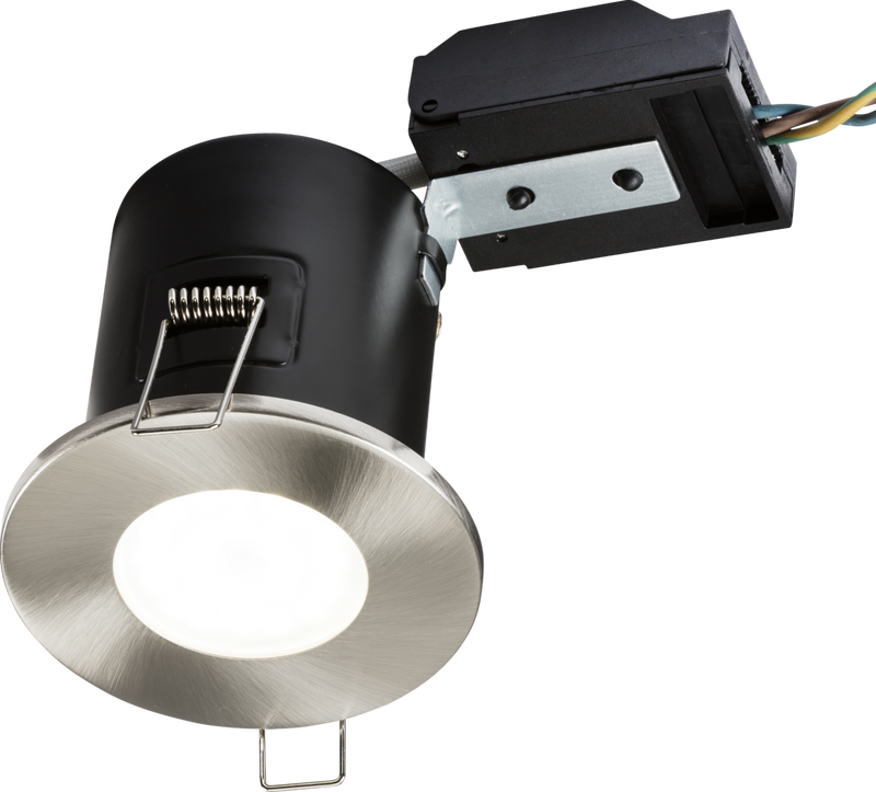 230V IP20 Fixed GU10 Fire-Rated Downlight- Brushed Chrome