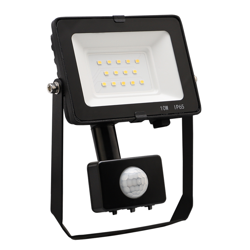 Comet Floodlight 10W 1000lm c/w PIR 4000K IP65 Black