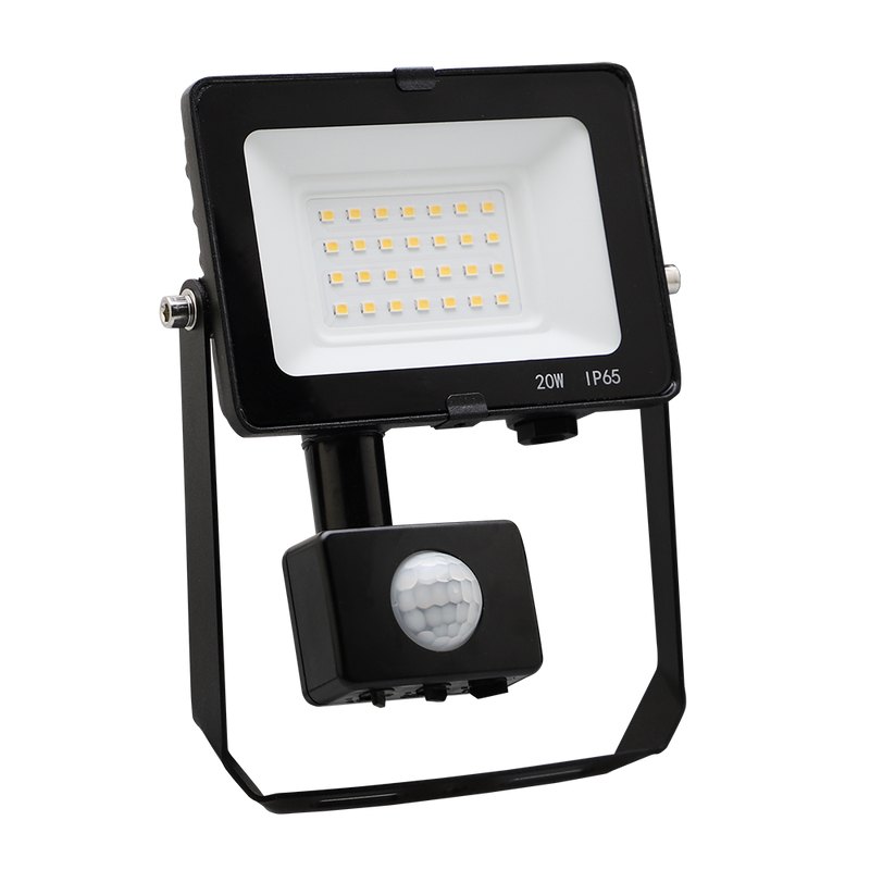 Comet Floodlight 20W 2000lm c/w PIR 4000K IP65 Black