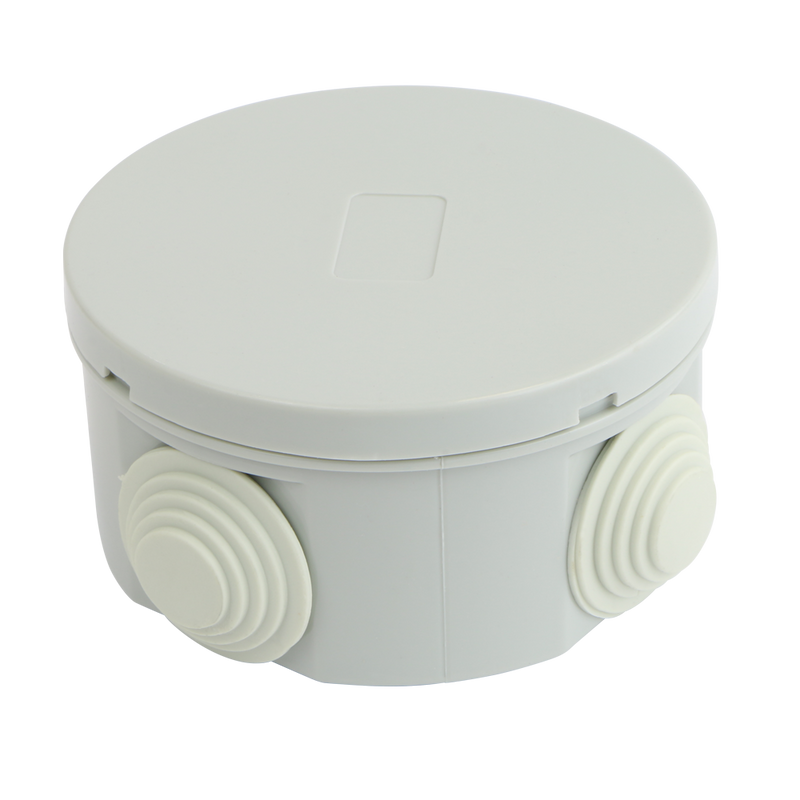 Junction Box Round 80x40mm IP44 with 4 knockouts