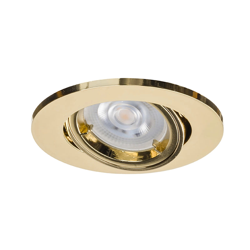 Ignis Plus Fire Rated Downlight GU10 Tilt Brass